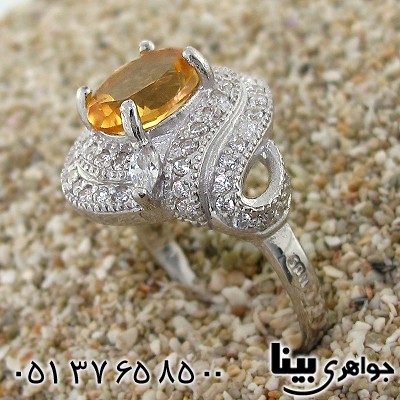 انگشتر سیترین درشت زنانه رادیوم لوکس _کد:8627