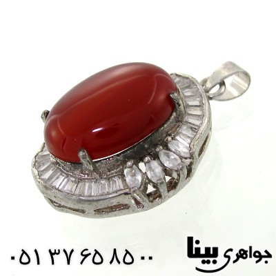 گردنبند عقیق قرمز زنانه درشت مدل سیما _کد:8629