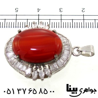 گردنبند عقیق قرمز زنانه درشت مدل سیما _کد:8629