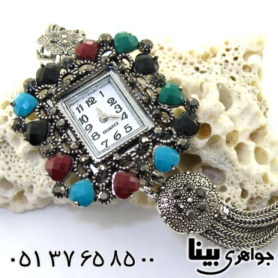ساعت حدید و چند نگین زنانه طرح مارکازیتی مدل شادی _کد:8632