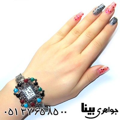 ساعت حدید و چند نگین زنانه طرح مارکازیتی مدل شادی _کد:8632