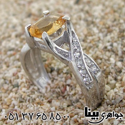 انگشتر سیترین زنانه رادیوم لوکس مدل پیچ _کد:8637