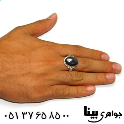 انگشتر حدید صینی درجه یک با دعای هفت جلاله مردانه با تربت و حرز _کد:8639