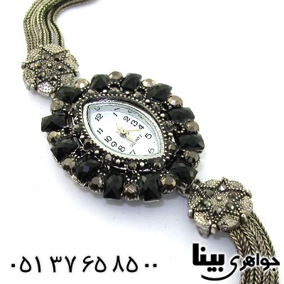 ساعت حدید و نگین مشکی زنانه  طرح مارکازیتی _کد:8640