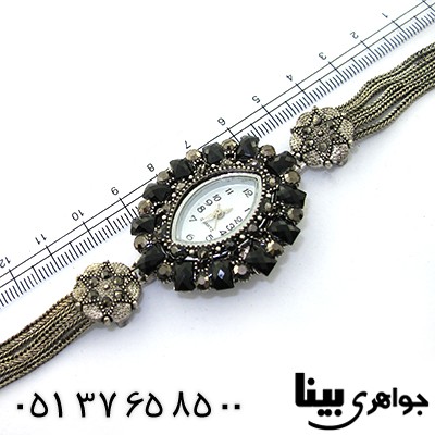 ساعت حدید و نگین مشکی زنانه  طرح مارکازیتی _کد:8640