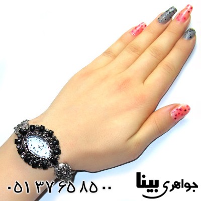 ساعت حدید و نگین مشکی زنانه  طرح مارکازیتی _کد:8640