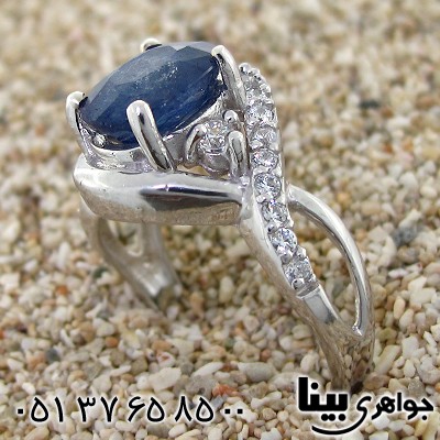 انگشتر یاقوت کبود عالی زنانه رادیوم لوکس مدل پیچ _کد:8644