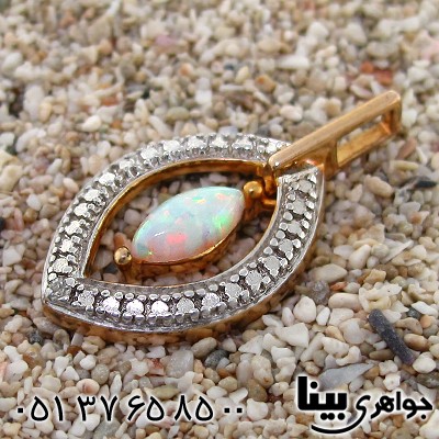 گردنبند اوپال استرالیا با الماس زنانه مانی ایتالیایی _کد:8650