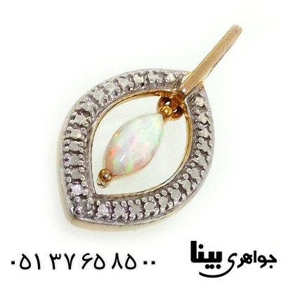 گردنبند اوپال استرالیا با الماس زنانه مانی ایتالیایی _کد:8650
