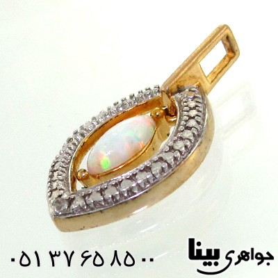 گردنبند اوپال استرالیا با الماس زنانه مانی ایتالیایی _کد:8650