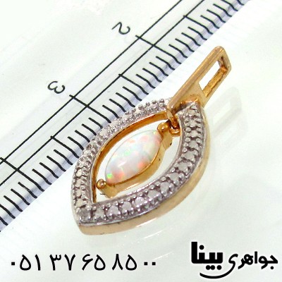 گردنبند اوپال استرالیا با الماس زنانه مانی ایتالیایی _کد:8650