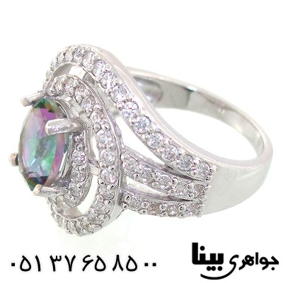 انگشتر توپاز هفت رنگ درشت زنانه رادیوم لوکس _کد:8652