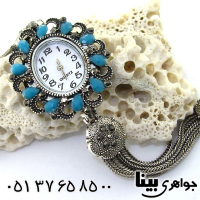 ساعت حدید و نگین آبی زنانه طرح مارکازیتی _کد:8653