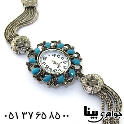 ساعت حدید و نگین آبی زنانه طرح مارکازیتی _کد:8653