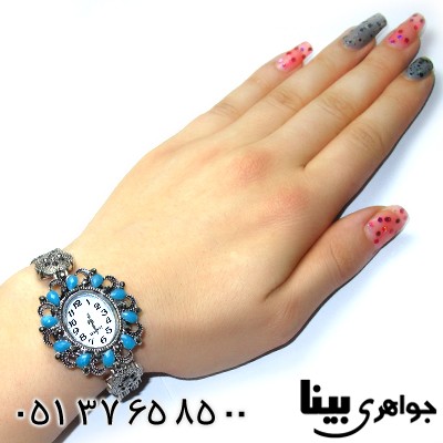 ساعت حدید و نگین آبی زنانه طرح مارکازیتی _کد:8653