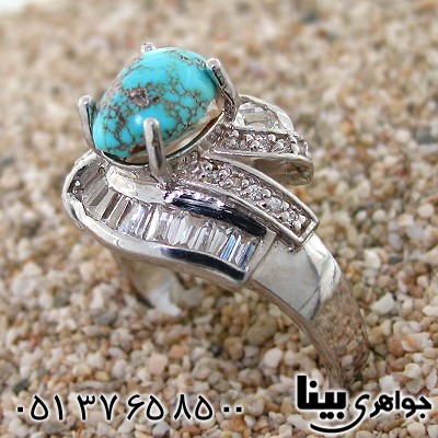 انگشتر فیروزه نیشابوری شجری زنانه رادیوم لوکس _کد:8654