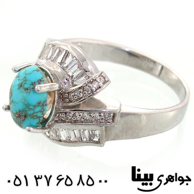 انگشتر فیروزه نیشابوری شجری زنانه رادیوم لوکس _کد:8654
