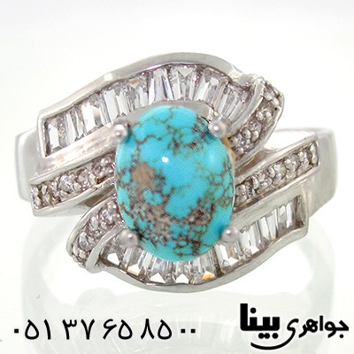 انگشتر فیروزه نیشابوری شجری زنانه رادیوم لوکس _کد:8654