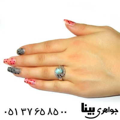 انگشتر فیروزه نیشابوری شجری زنانه رادیوم لوکس _کد:8654
