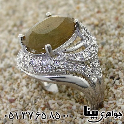 انگشتر یاقوت زرد خوشرنگ درشت زنانه رادیوم لوکس _کد:8656