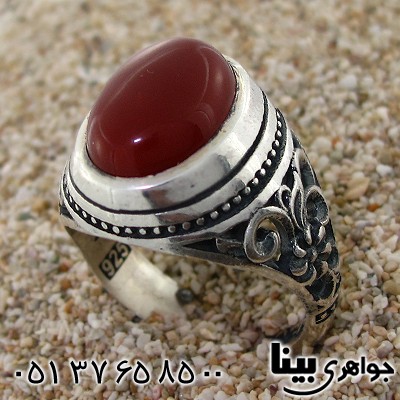 انگشتر عقیق مردانه اسلیمی گلستان _کد:8660