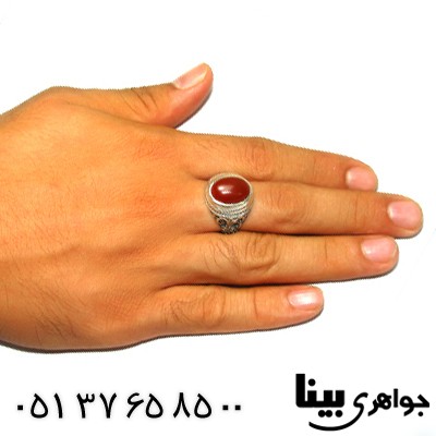 انگشتر عقیق مردانه اسلیمی گلستان _کد:8660