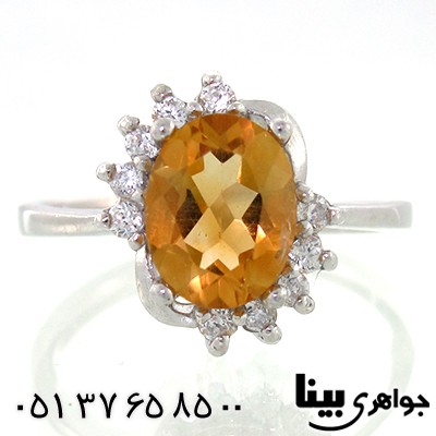 انگشتر سیترین زنانه رادیوم لوکس مدل یلدا _کد:8661