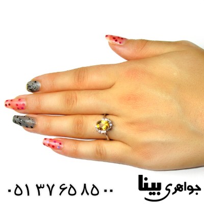 انگشتر سیترین زنانه رادیوم لوکس مدل یلدا _کد:8661
