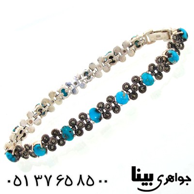 دستبند فیروزه نیشابوری مرغوب زنانه به سبک مارکازیت هانگ _کد:1280