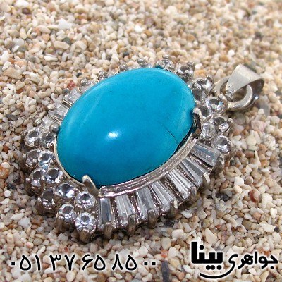 گردنبند فیروزه سنتاتیک زنانه درشت _کد:8665