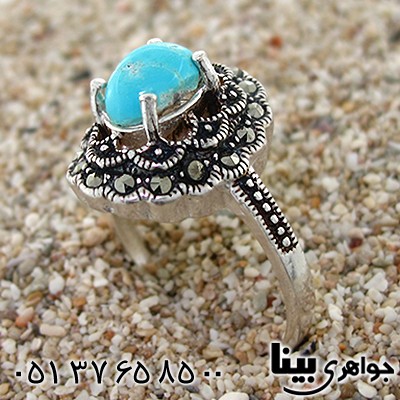 انگشتر فیروزه نیشابوری زنانه مارکازیتی _کد:8676
