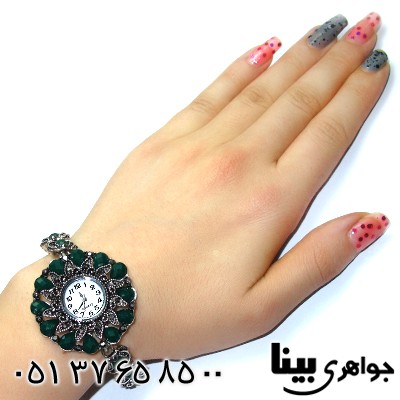 ساعت حدید و نگین سبز زنانه طرح مارکازیتی _کد:8679
