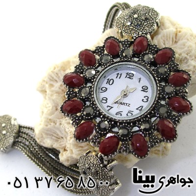 ساعت حدید و نگین قرمز زنانه طرح مارکازیتی مدل شیما _کد:8682