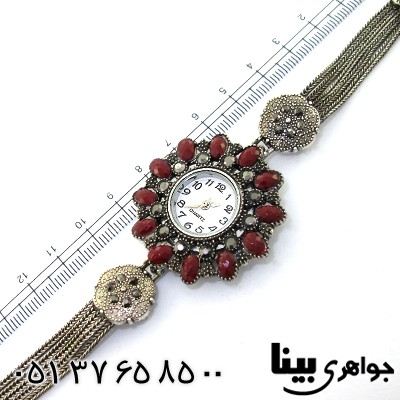 ساعت حدید و نگین قرمز زنانه طرح مارکازیتی مدل شیما _کد:8682