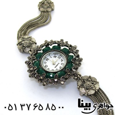ساعت حدید و نگین سبز زنانه طرح مارکازیت مدل ستاره _کد:8684