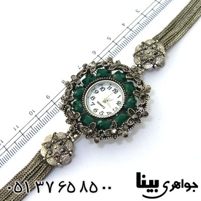 ساعت حدید و نگین سبز زنانه طرح مارکازیت مدل ستاره _کد:8684