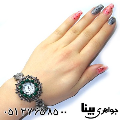 ساعت حدید و نگین سبز زنانه طرح مارکازیت مدل ستاره _کد:8684