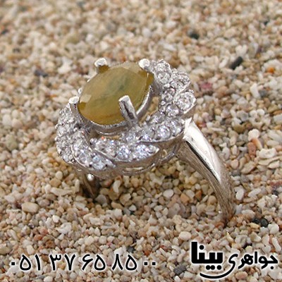 انگشتر یاقوت زرد درشت زنانه رادیوم لوکس مدل پانیذ _کد:8687