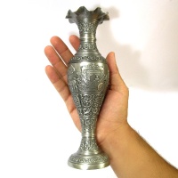 متفرقه گلدان مصور فلزی مدل silver 