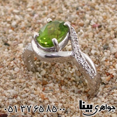 انگشتر زبرجد خوشرنگ زنانه رادیوم لوکس _کد:8703