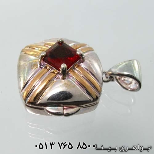 گردنبند یاقوت گارنت قاب عکسی