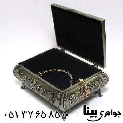 جعبه جواهر فلزی بزرگ مدل silver مزرعه پائیزی _کد:8705