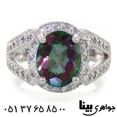 انگشتر توپاز هفت رنگ زنانه رادیوم لوکس _کد:8706