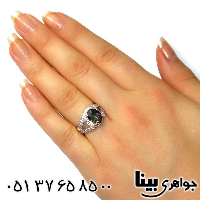 انگشتر توپاز هفت رنگ زنانه رادیوم لوکس _کد:8706