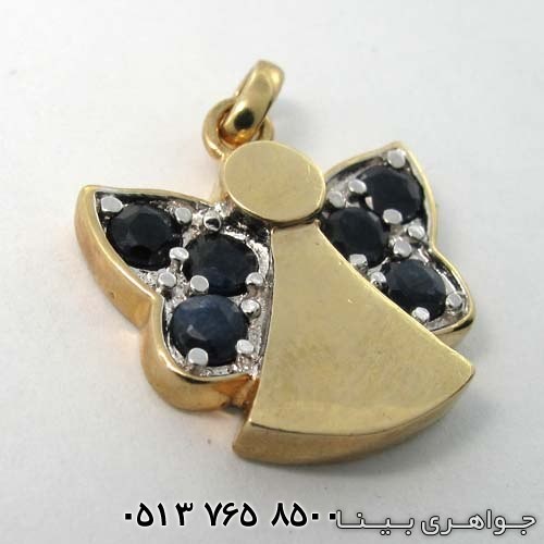 گردنبند یاقوت کبود طرح پروانه