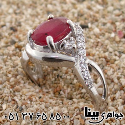 انگشتر یاقوت سرخ آفریقایی زنانه رادیوم لوکس مدل پیچک _کد:8716