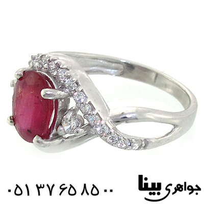 انگشتر یاقوت سرخ آفریقایی زنانه رادیوم لوکس مدل پیچک _کد:8716