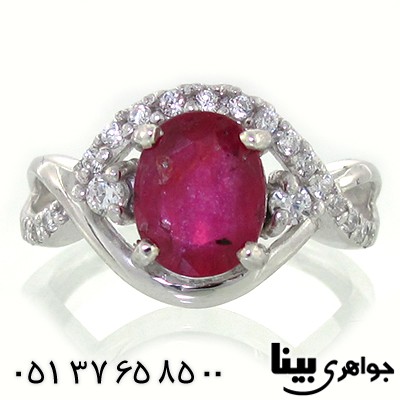 انگشتر یاقوت سرخ آفریقایی زنانه رادیوم لوکس مدل پیچک _کد:8716