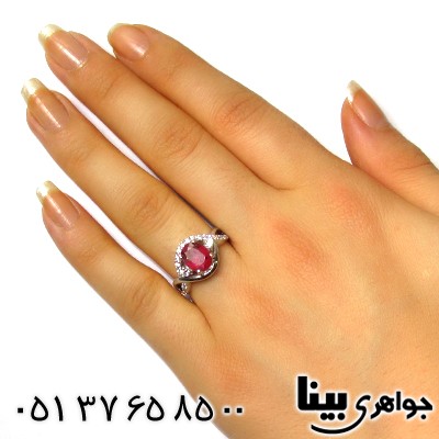 انگشتر یاقوت سرخ آفریقایی زنانه رادیوم لوکس مدل پیچک _کد:8716