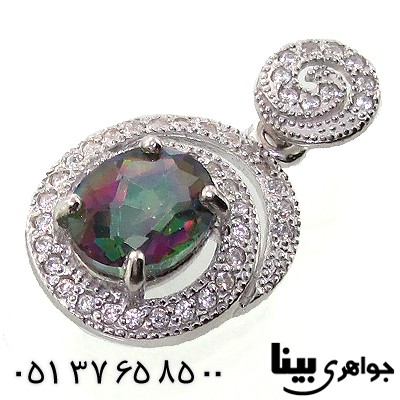 گردنبند توپاز هفت رنگ زنانه رادیوم لوکس مدل رویا _کد:8732